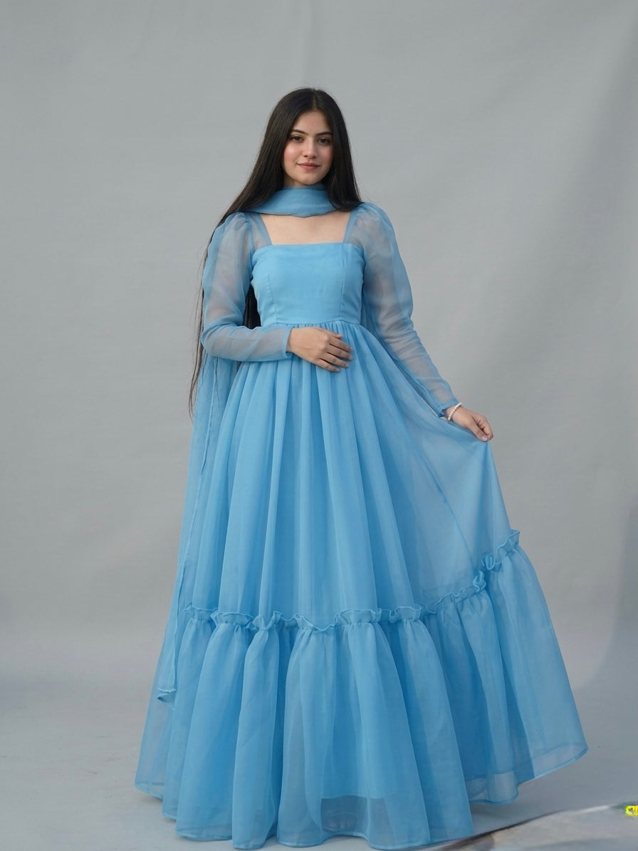 3 piece ruffle frock
