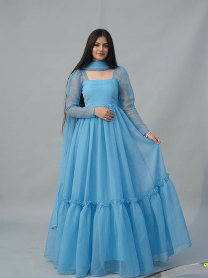 3 piece ruffle frock