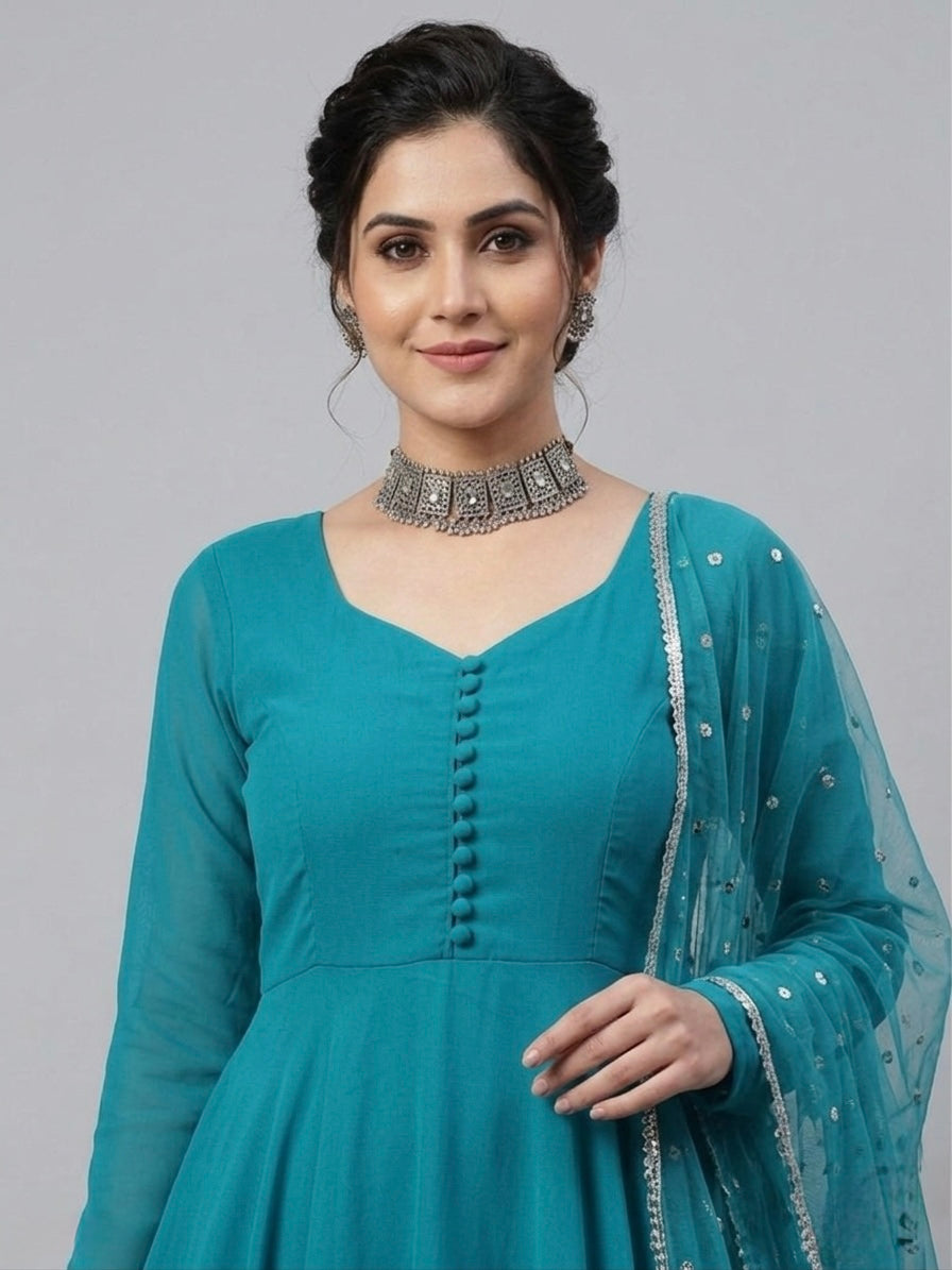 Chiffon anarkali frock