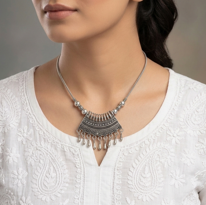 Unique style heavy metal oxydized necklace