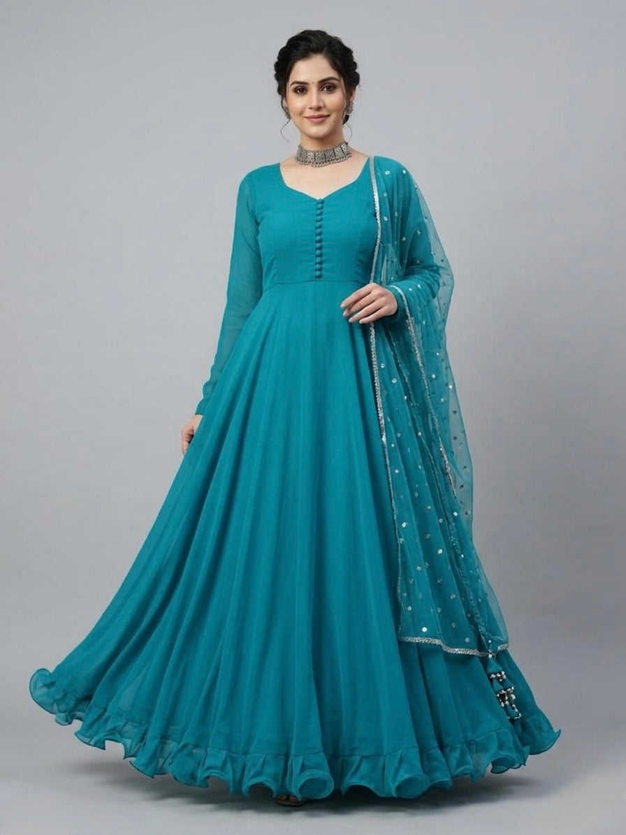 Chiffon anarkali frock