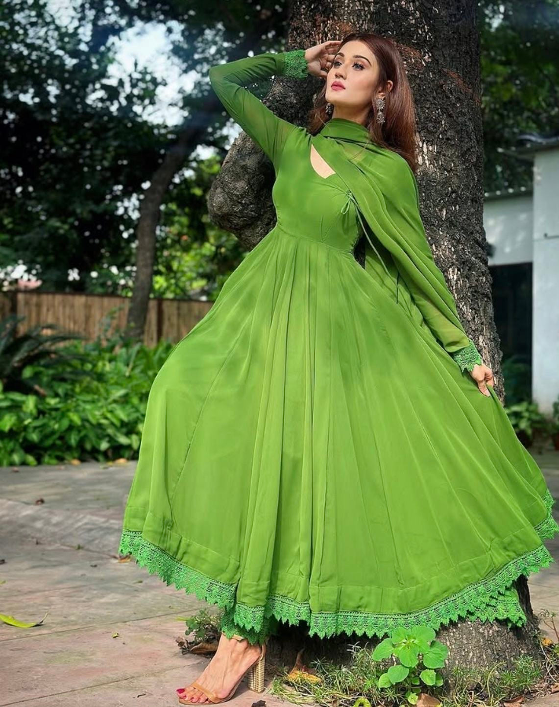 Chiffon anarkali frock