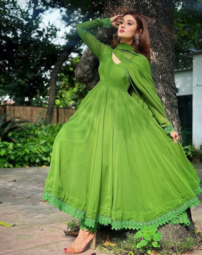 Chiffon anarkali frock