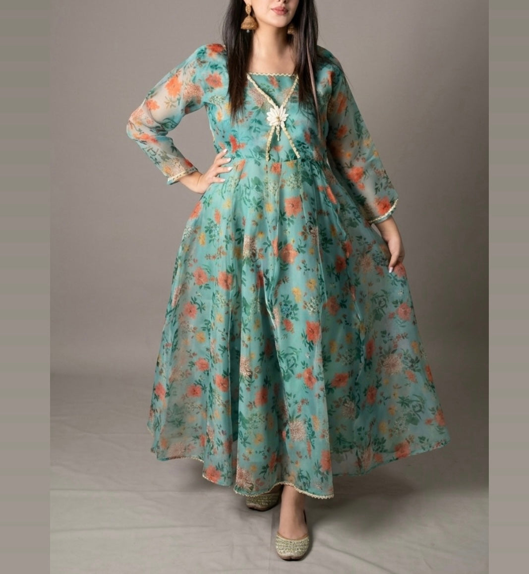 Floweral anarakali frock