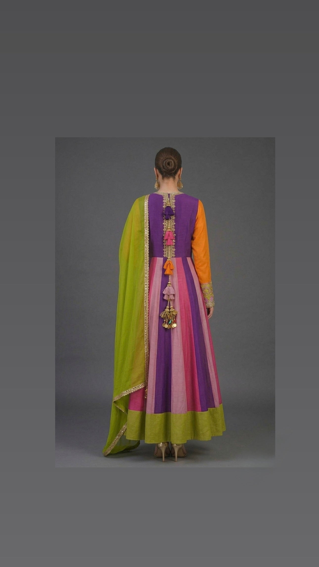 Lawn 3 piece anarkali frock