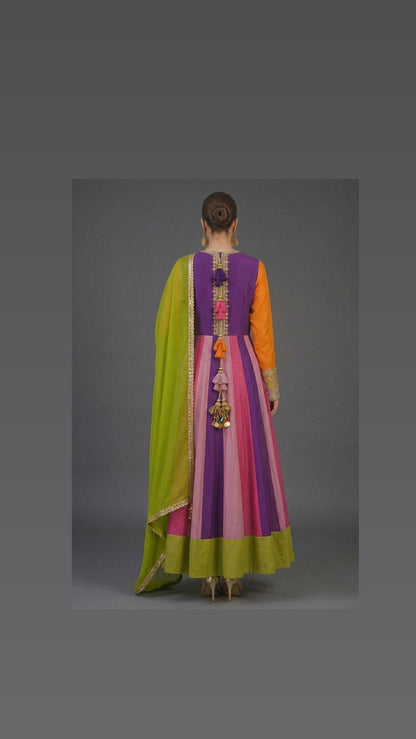 Lawn 3 piece anarkali frock
